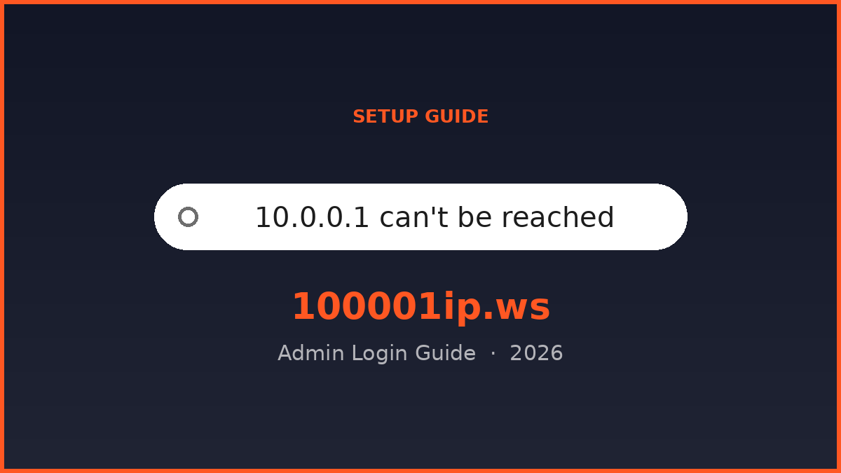 10.0.0.1 can't be reached login guide