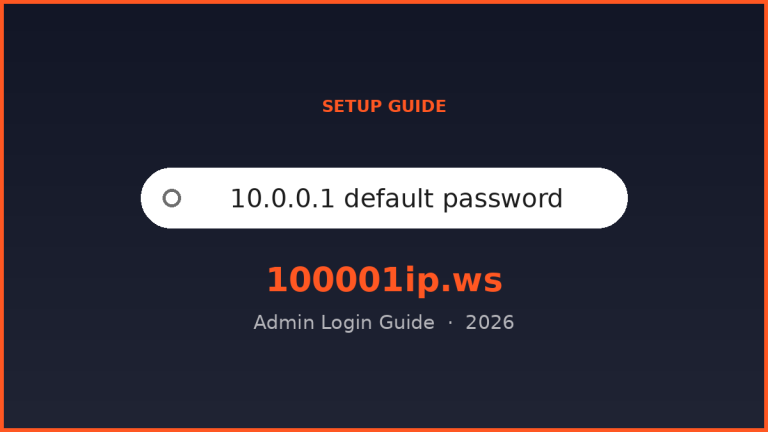 10.0.0.1 default password login guide