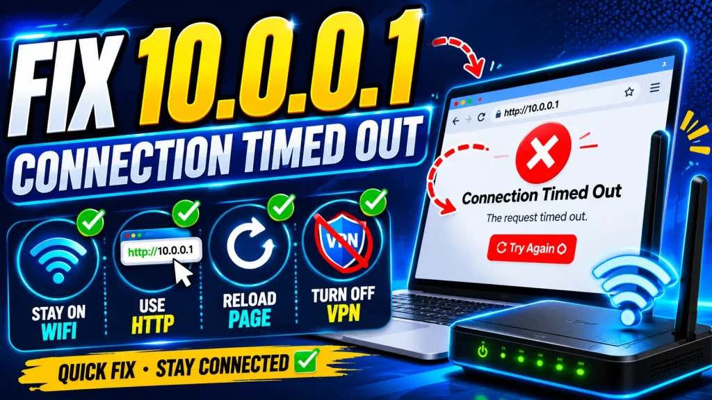 10.0.0.1 Connection Timed Out