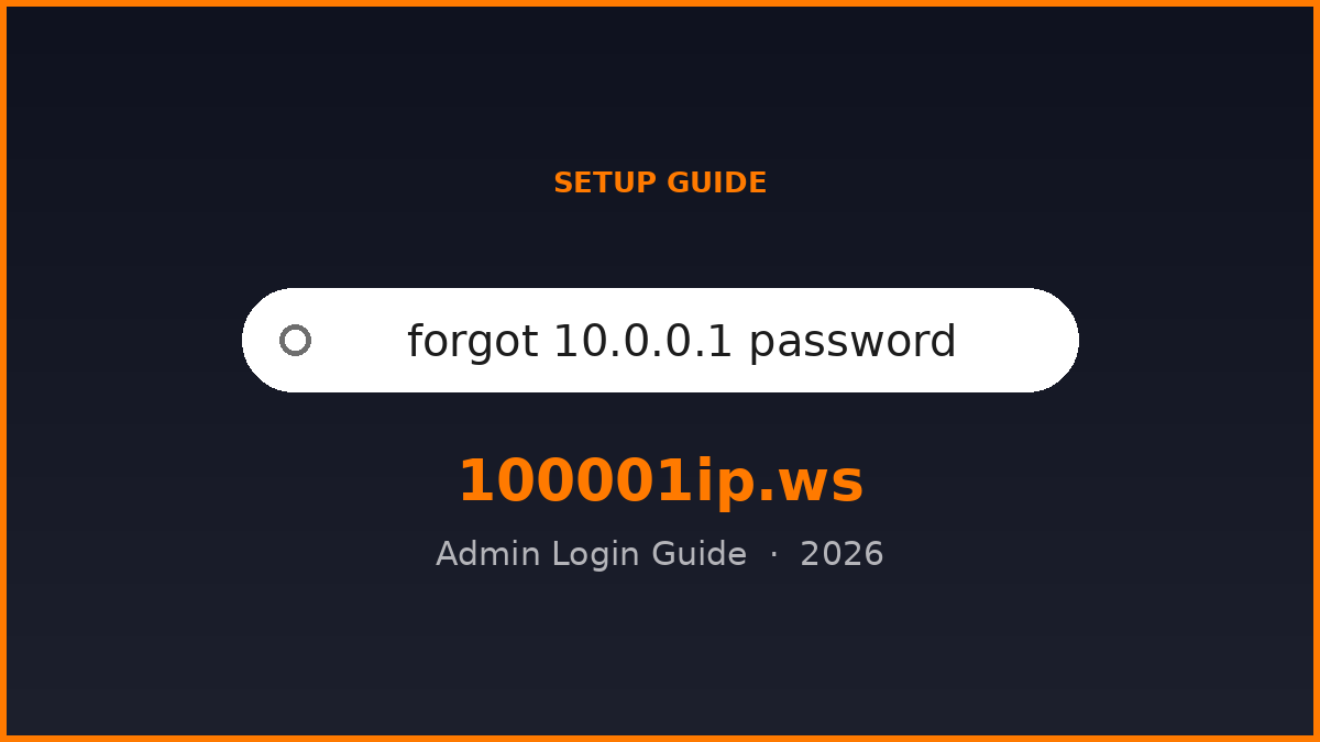 forgot 10.0.0.1 password login guide