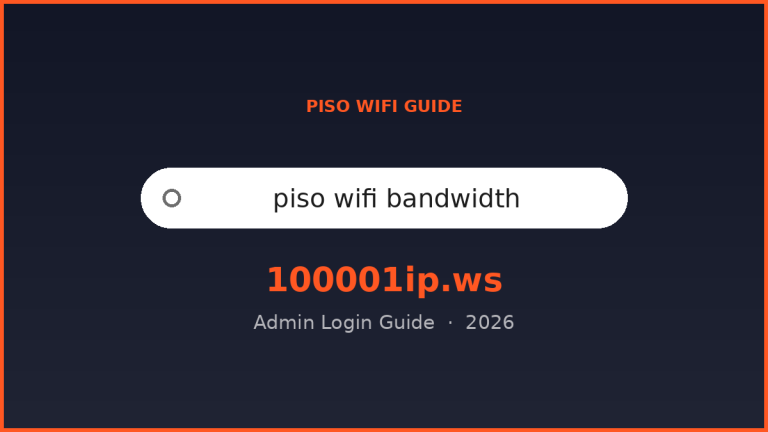 piso wifi bandwidth login guide